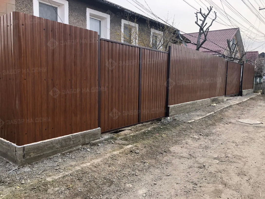 Распашные ворота из профлиста  в Кропоткине